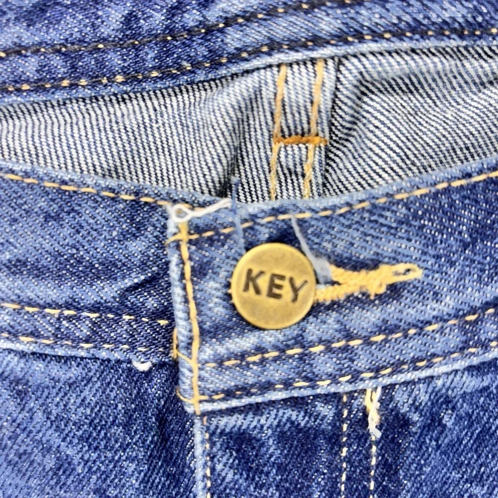 Key Jeans Mens 42x30 Boot Cut Relaxed Fit 5 Pocket Blue Denim Workwear‎ NEW
